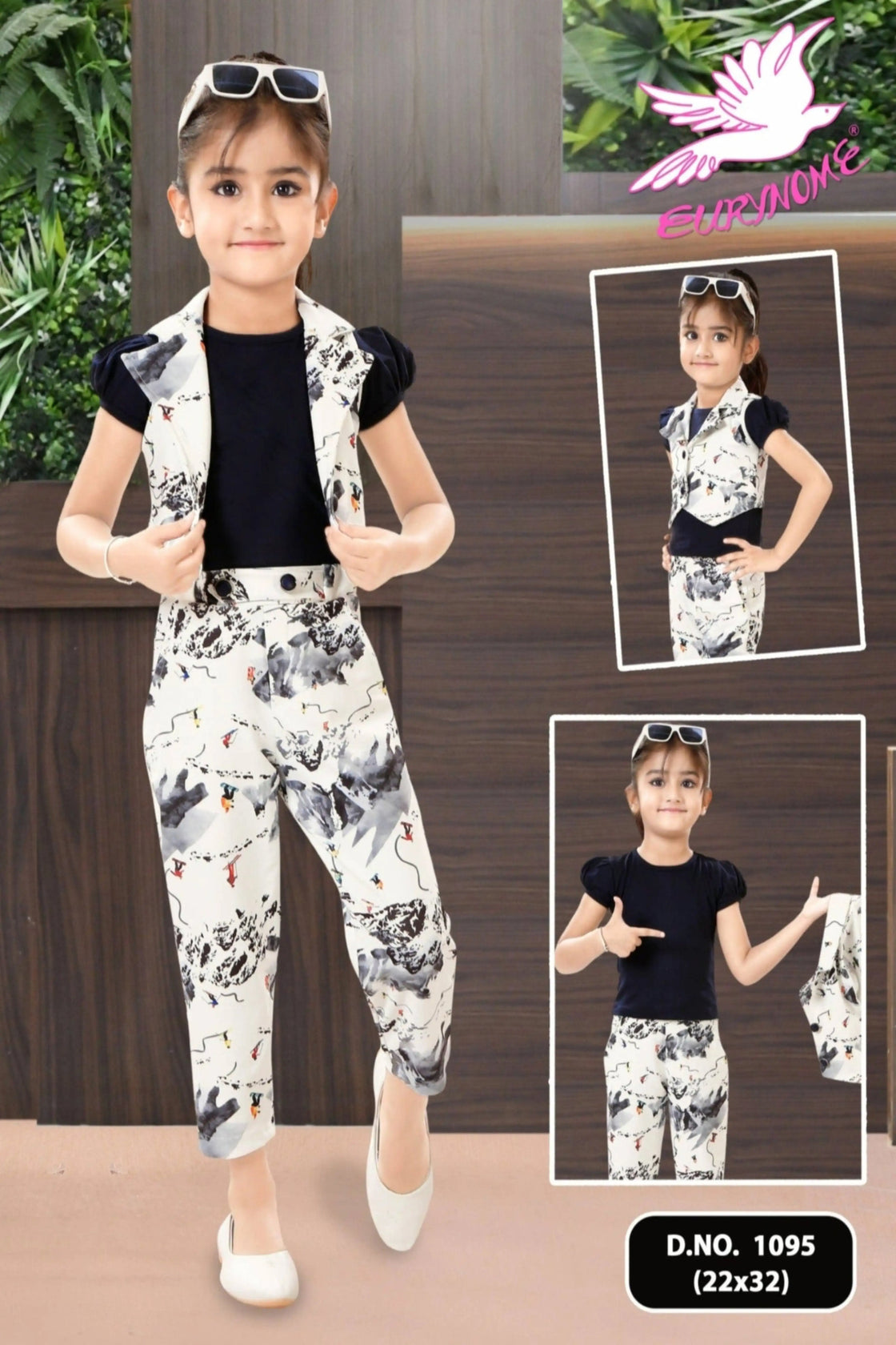 Eurynome Kidswear Girls—All season-ready style with a pure fine cotton inner, plus matching skein-texture jacket and pants. Chic, cosy, and designed to break records this season. Ages 3–9.