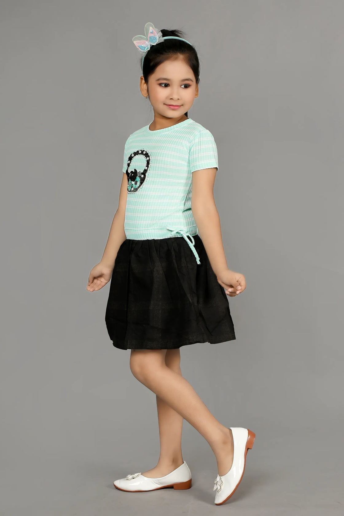 Eurynome Kidswear Girls – Basket Frock, Handmade Flower Basket Top, Puffy Checked Can-Can Skirt, Adjustable Fit, Stylish Party Dress Ages 3-6