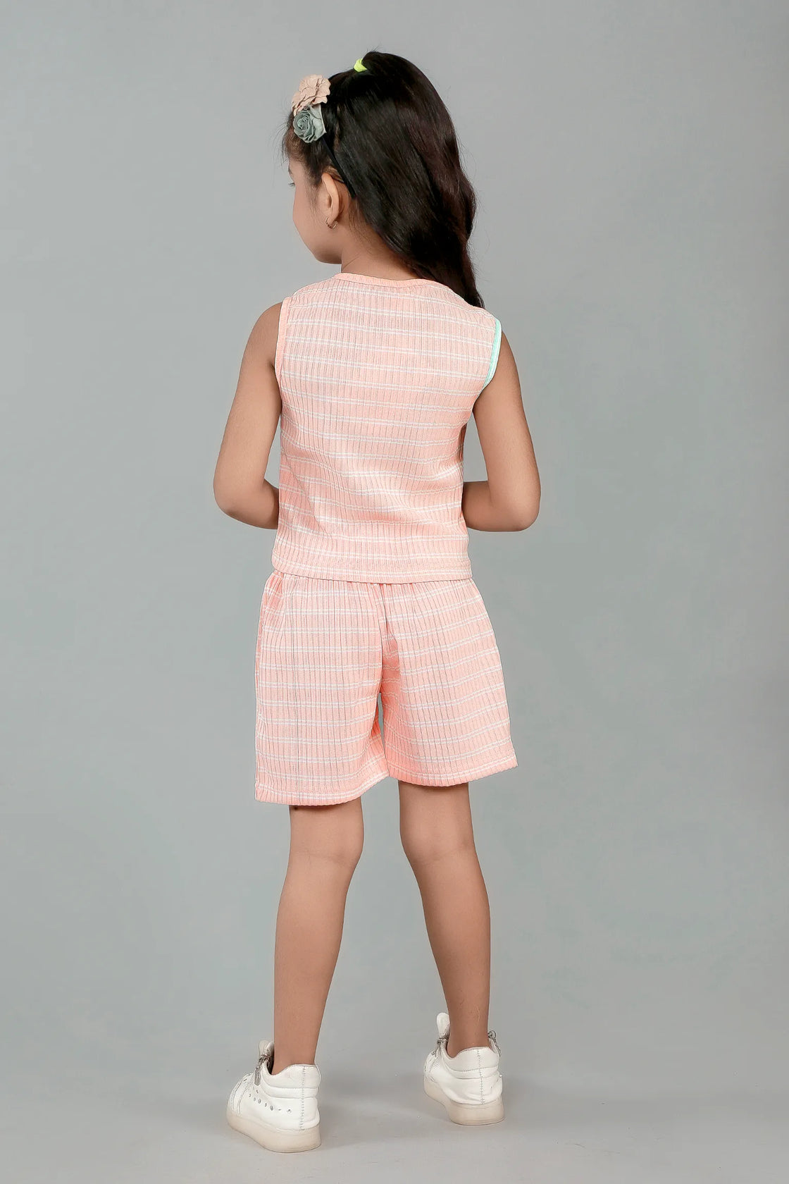 Eurynome Kidswear Girls – Unicorn Wave Top & Pant Set, 3D hologram, ribbed pastel, playful summer style. Ages 3-6