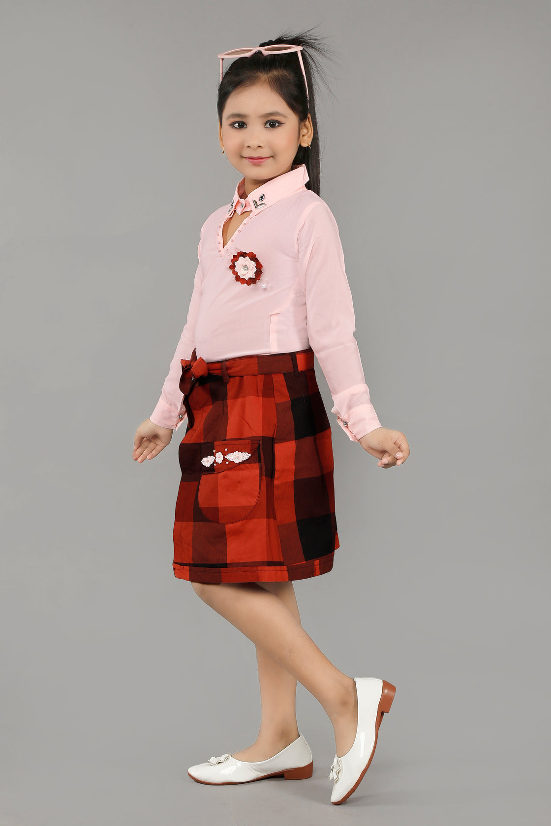 STYLISH 3PC- WRAP AROUND SKIRT WITH SHIRT & PANT