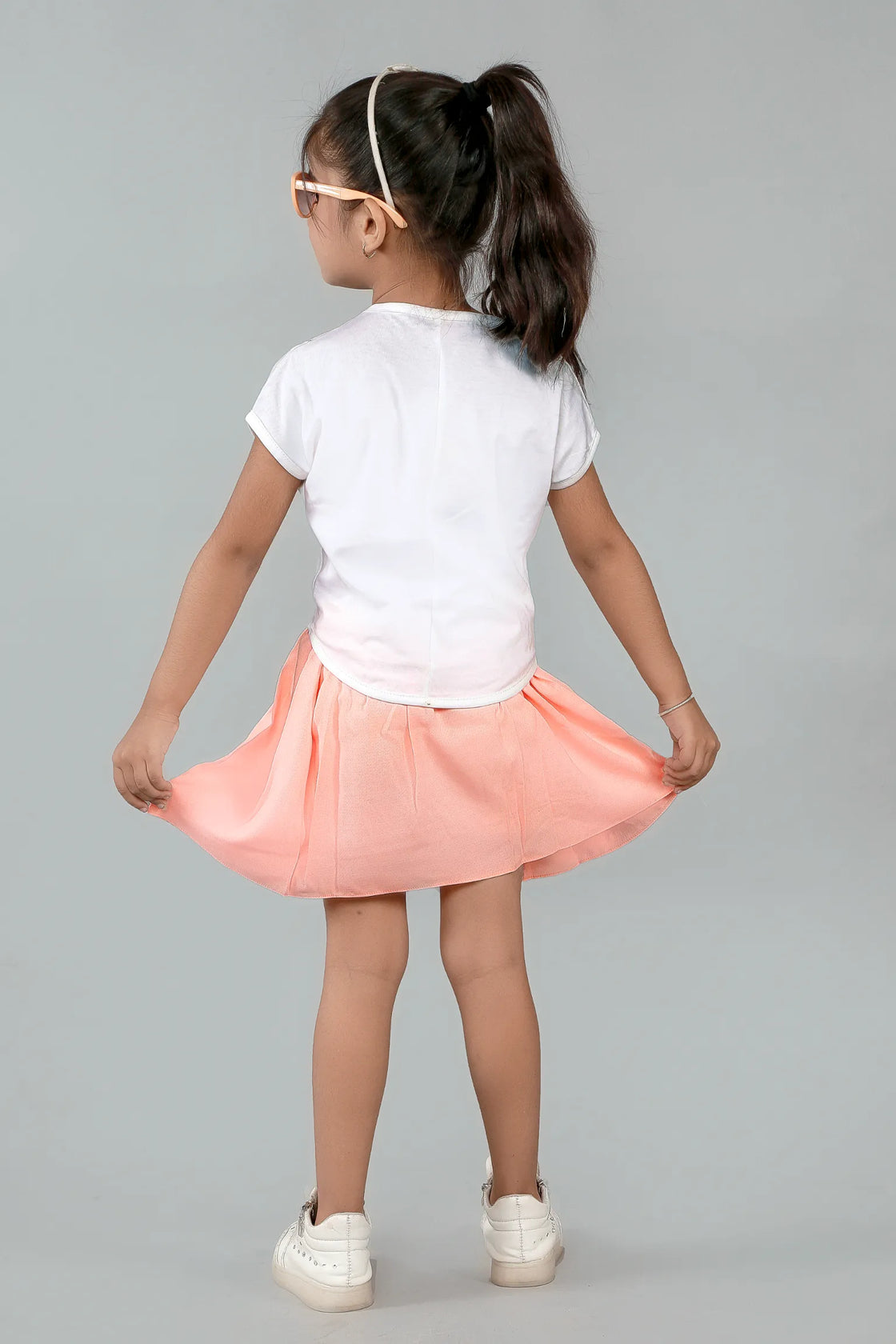 Eurynome Kidswear Girls – Swinging Girl Mini Skirt Set, Textured Pastel Skirt with Inner, Handcrafted Swing Top, Playful & Comfy Ages 3-6.